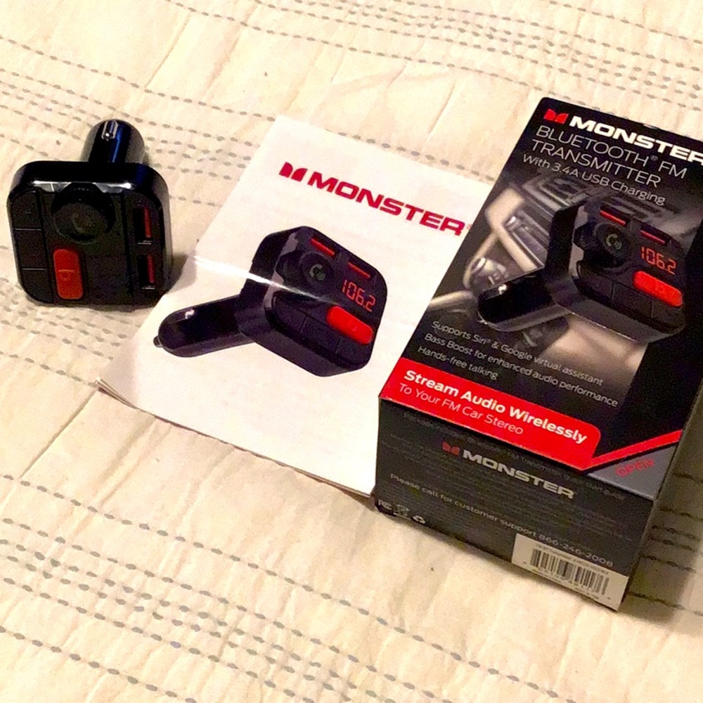 Monster Bluetooth FM transmitter with 3.4 a USB charging